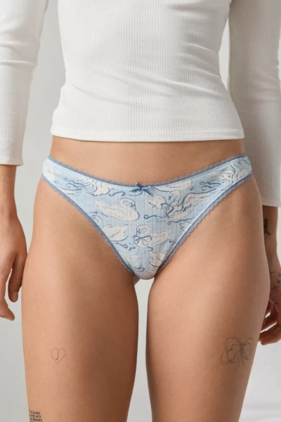 Out From Under Diamond Pointelle Knit Low Rise Thong