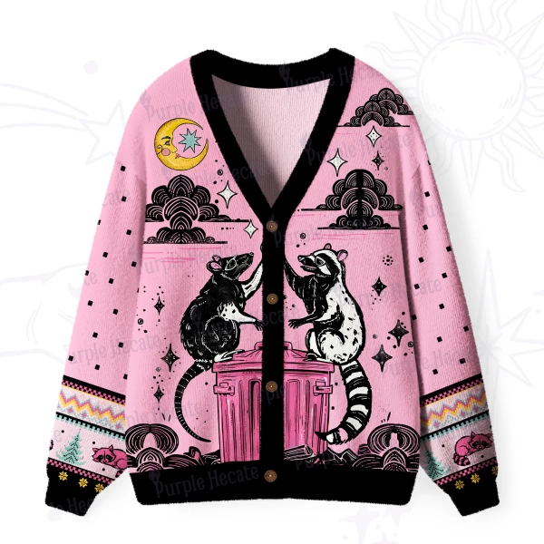 Purplehecate The Team Trash Opossum Tarot Ugly Cardigan Sweaters