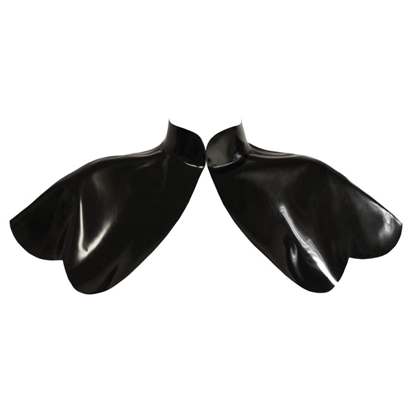 Latex Restricted Mini Scallop Cape in black