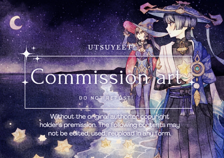 Couple Watercolor Painting + Background  by utsuyeet (@utsuyeet)