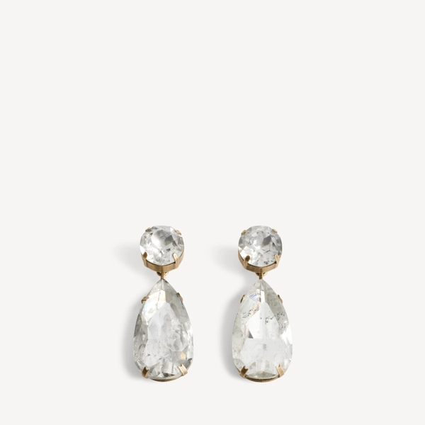 Women's Gala Pendant Earrings in Crystal/dark Gold