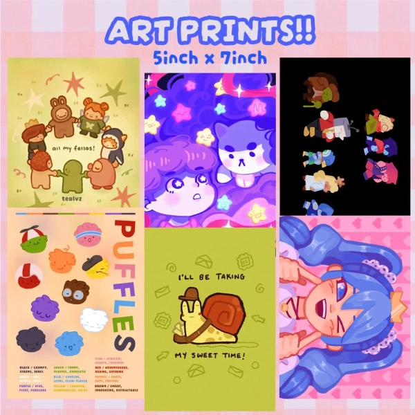 Art Prints | Kawaii Decor | Tealvz - Etsy