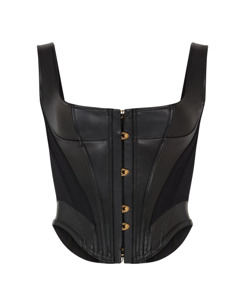 Zena Pvc Corset Top in Black | By Agent Provocateur