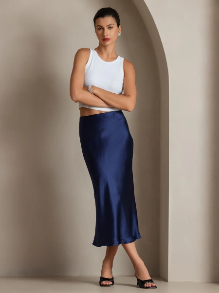 Ren Silke Basic Elegant Skjørt