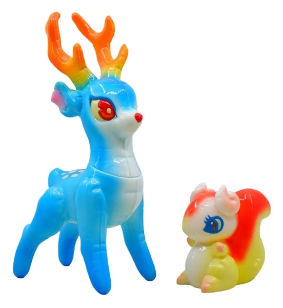Forest Friends Deer & Squirrel Bright Blue created by Genkosha