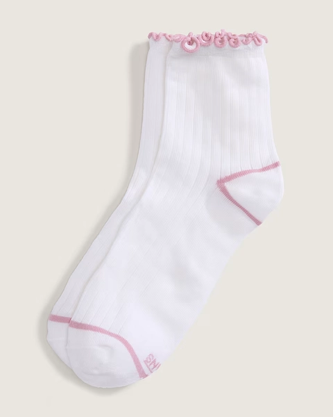 Lettuce Have It Half Crew Socks in White / Pink| Vans US