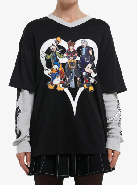 Disney Kingdom Hearts Group Girls Long-Sleeve Twofer