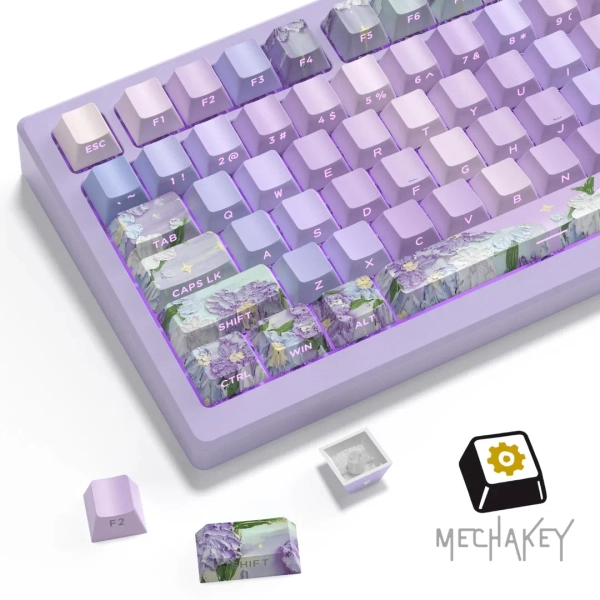 Violet Nova Keycap Set: 130 PBT Cherry Profile Double Shot - Etsy