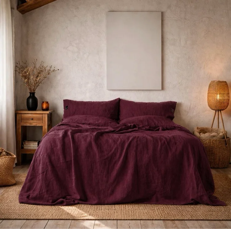 Linen sheets and duvet
