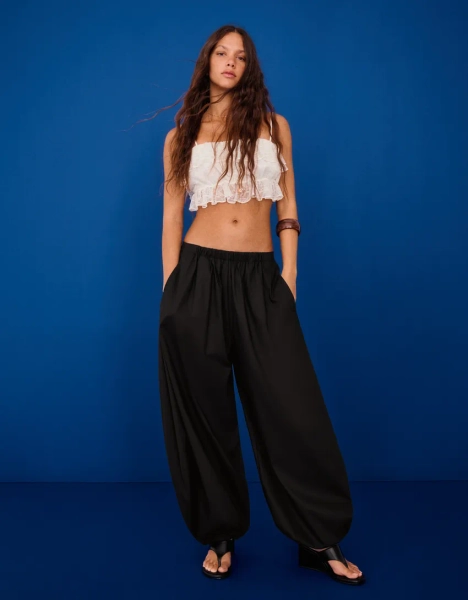 Poplin bloomer trousers