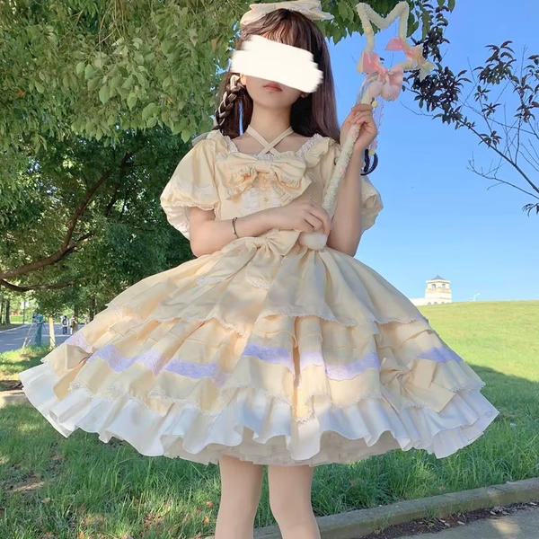 Japanese High School Students Spring Summer Style Vintage Pastoral Op Short Sleeve Dress Girl Lolita Vestidos Princess Tea Party - AliExpress 200000532