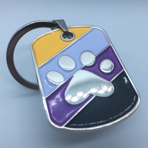 Non Binary Paw Keyring
