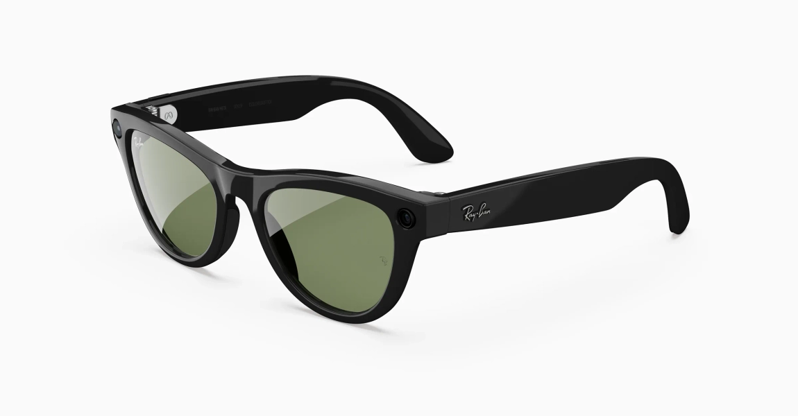 Lunettes IA Ray-Ban Meta Skyler (Gen 2) Noir Brillant avec verres verts