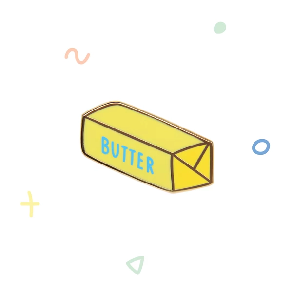 Butter Enamel Pin | Cute Hard Enamel Pin | Food Pin | Breakfast | Adorable | Butterfly Metal Clasp Backing | Original Design | Unique Gift - Etsy