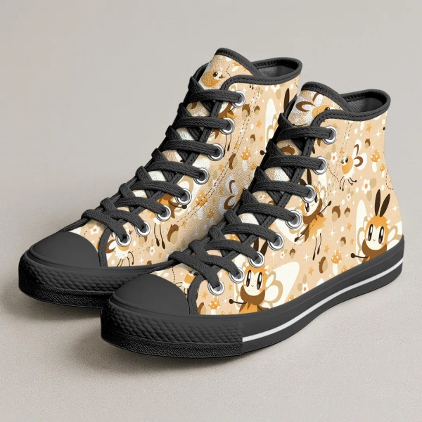 Ribombee High Top Canvas Shoes, Cute Bee Fairy Sneakers, Handmade Unisex Canvas Shoes, Kawaii Printed Shoes, Ribombee Shoes Gift - Etsy