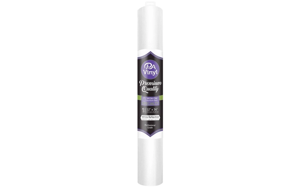 Iron On Vinyl 12x36 Roll White/Reflective