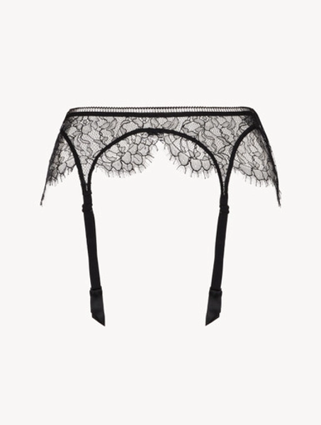 Lace Suspender Belt in Onyx