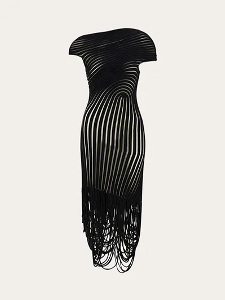 Ferragamo Midi dress with asymmetric drape