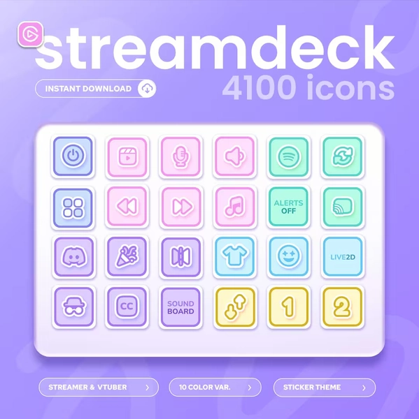 Stream Deck Icons | +4100 Icons | 10 Colors | Streamers & Vtubers - Etsy