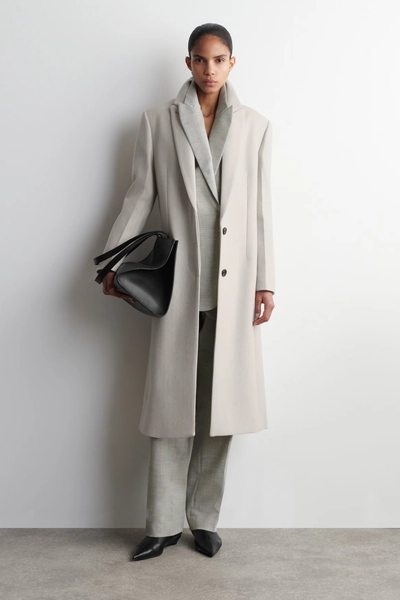 TAILORED WOOL-TWILL LONG COAT