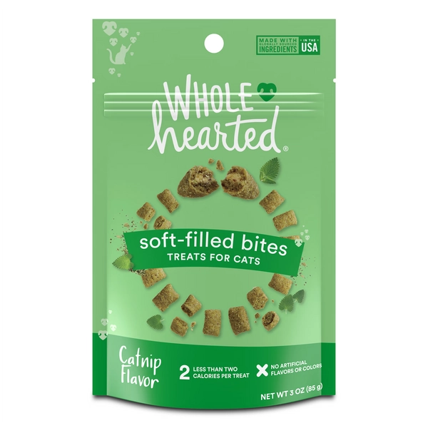 WholeHearted Chicken and Catnip Flavor Soft-Filled Bites Cat Treats, 3 oz.
