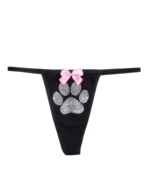 DUMB PUPPY RHINESTONE G-STRING THONG