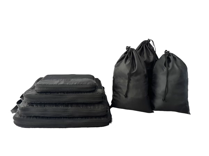 Pakkauspussit ja kenkäpussit, säilytyspussit, musta, 7 kpl