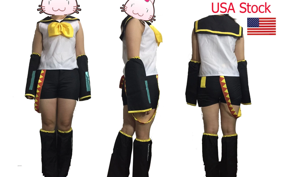 VOCALOID 2 Rin Kagamine Cosplay Costume 