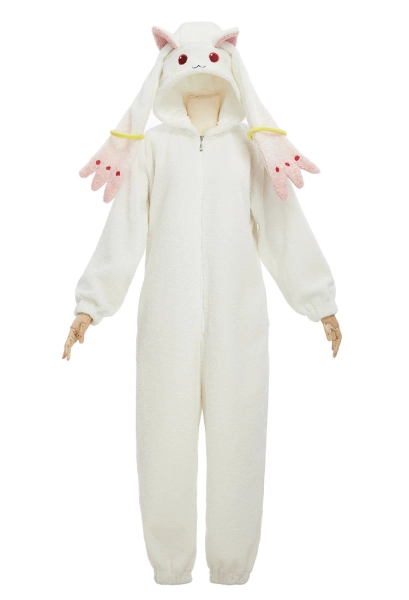 Officially Licensed Puella Magi Madoka Magica Cozy Kyubey Jumpsuit Pajamas