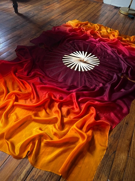 Dragon Queen Silk Veil Fans • Burgundy + Gold Hand Dyed Habotai Silk • Natural Bamboo Staves • Made to Order • Performance Flow Silks - Etsy Canada
