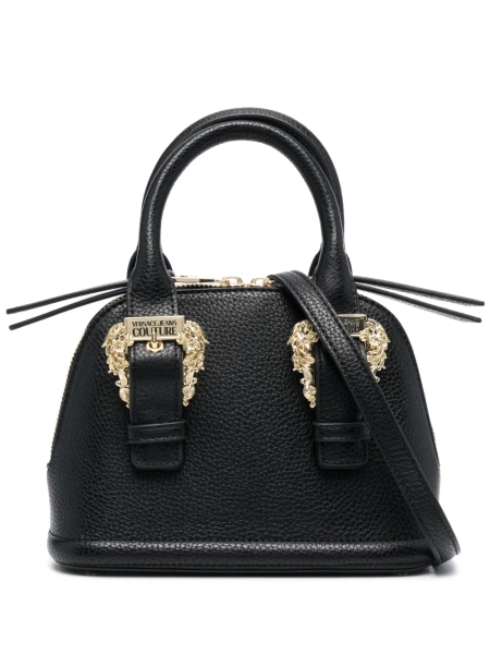 Versace: Baroque-Buckle Faux-Leather Tote Bag