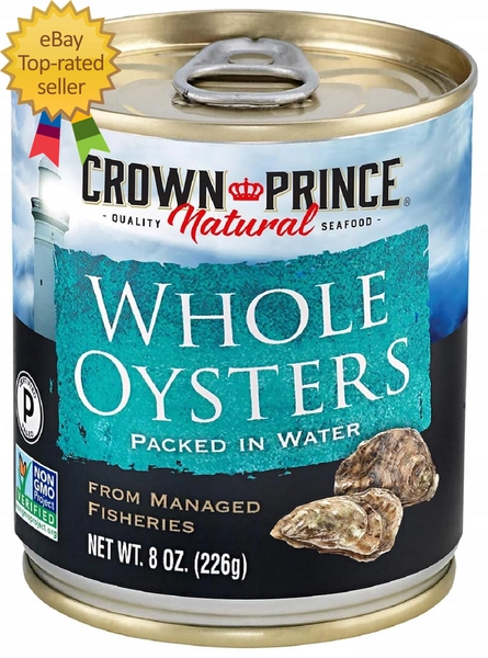 Natural Whole Boiled Oysters, 8-Ounce Cans (Pack of 12)