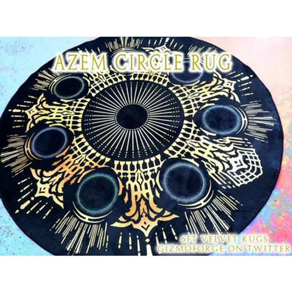 FFXIV Azem Circle Rug - 6ft Round Velvet Carpet - Final Fantasy XIV