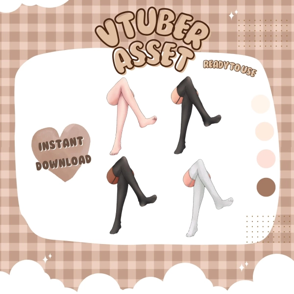 Vtuber Asset - Legs Crossed - Prop Assets Accessory Overlay - Multiple Skin Tones - Streaming Asset for Live2D
