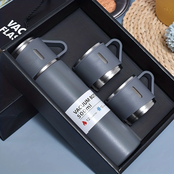 TEMU Hot Water Bottle, Metal Vacuum Cup, Portable Coffee Cup And Hot Water Bottle Combination, Suitable For Rv And Outdoor Exploration, Gift , Cup