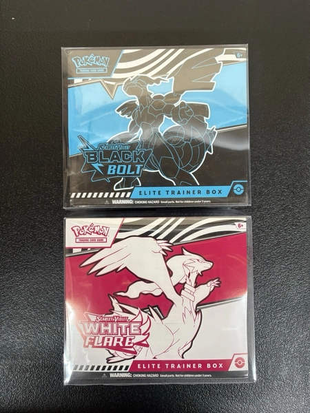 Pokemon TCG “Black Bolt” and “White Flare” Elite Trainer Box Bundle