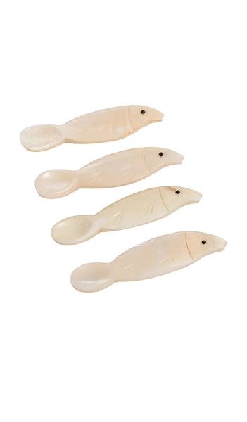 The Favorites Fish Condiment & Caviar Spoon in Ivory.