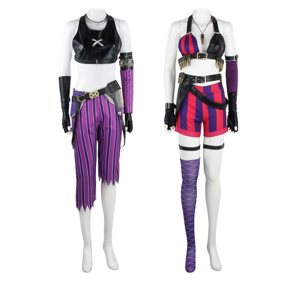 Arcane：League of Legends Jinx Cosplay Damen Kostüme Outfit Halloween Karneval