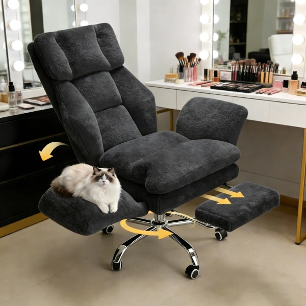 Wildon Home® Big and Tall Office Chair, Flip Armrests for Pets & Cross Legged Sitting, Executive Ergonomic Computer Gaming Chair with Foot Rest & Reviews | Wayfair
