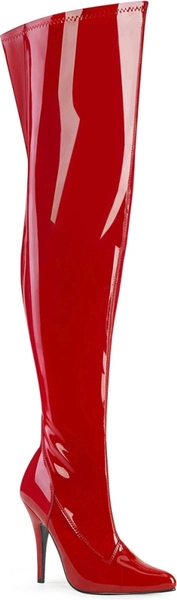 Pleaser Pink Label - SEDUCE-3000WC Overknee Laarzen - Paaldans schoenen - 41 Shoes - Rood