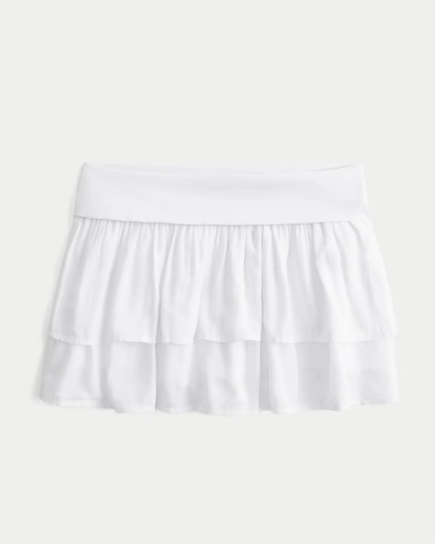 ♡ Foldover Waist Tiered Mini Skort