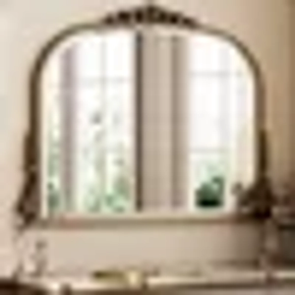 BEAUTYPEAK 36"x 27" Arched Vanity Mirror Vintage Decor Mirror Wall Mounted, Antique Bronze