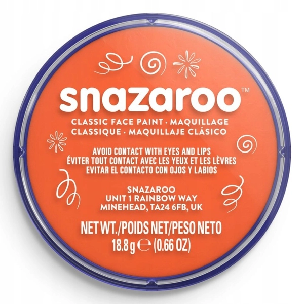FARBA DO MALOWANIA TWARZY I CIAŁA POMARAŃCZOWA ORANGE 18ml SNAZAROO