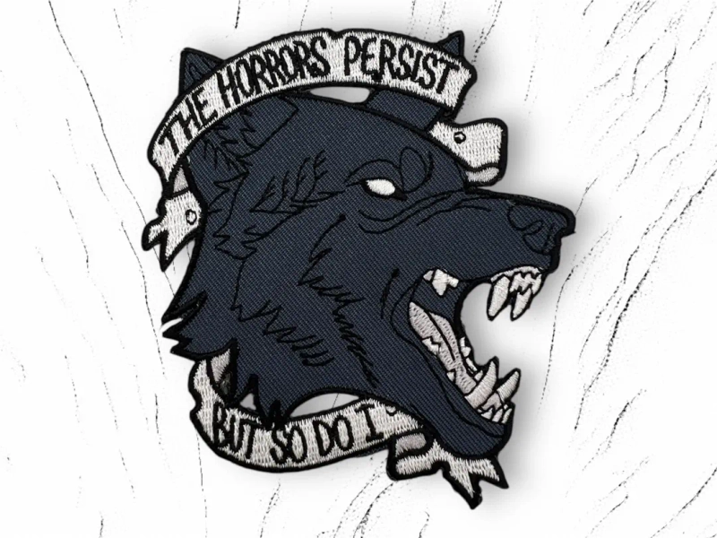 Black Wolf "the Horrors Persist" Iron-on Patch - Etsy