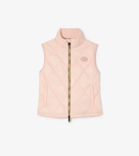 Packable Quilted Nylon Cheswick Gilet in Compact pink - Women | Burberryยฎ Official