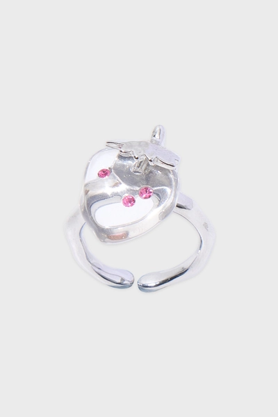 Clear Strawberry Ring (Silver)