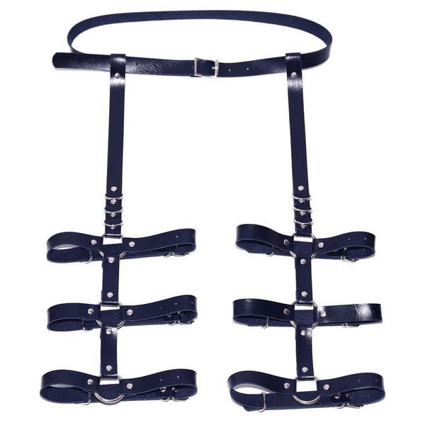 Gothic Punk Faux Leather Garter Belt Body Harness Adjustable Thigh Belt Bondage