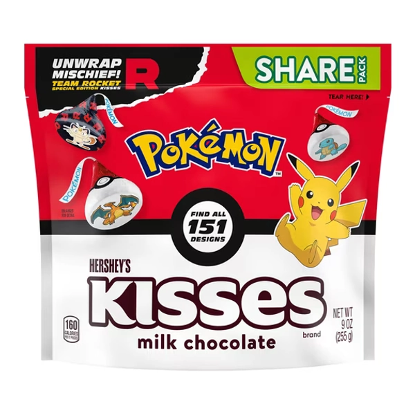 HERSHEY'S KISSES Milk Chocolate Pokemon Team Rocket 9 oz