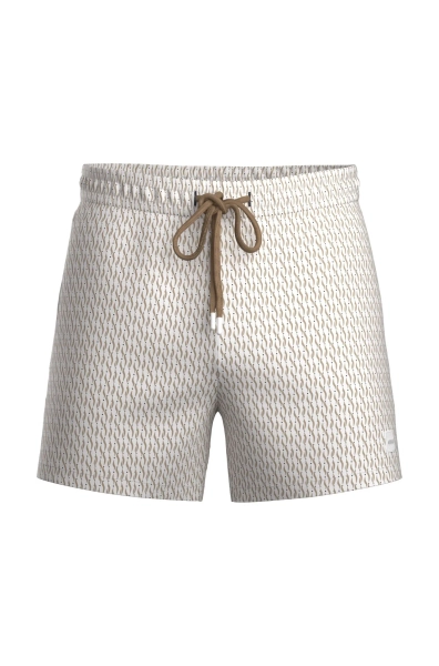 Logo Emblem Printed Swim Shorts