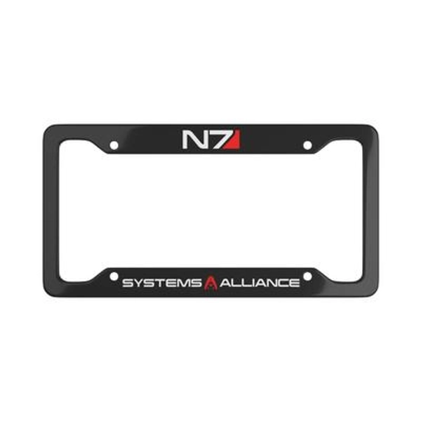 N7 Systems Alliance License Plate Frame, Systems Alliance License Plate Holder, Commander Shepard, SSV Normandy SR1 SR2 Video Gamer Gift